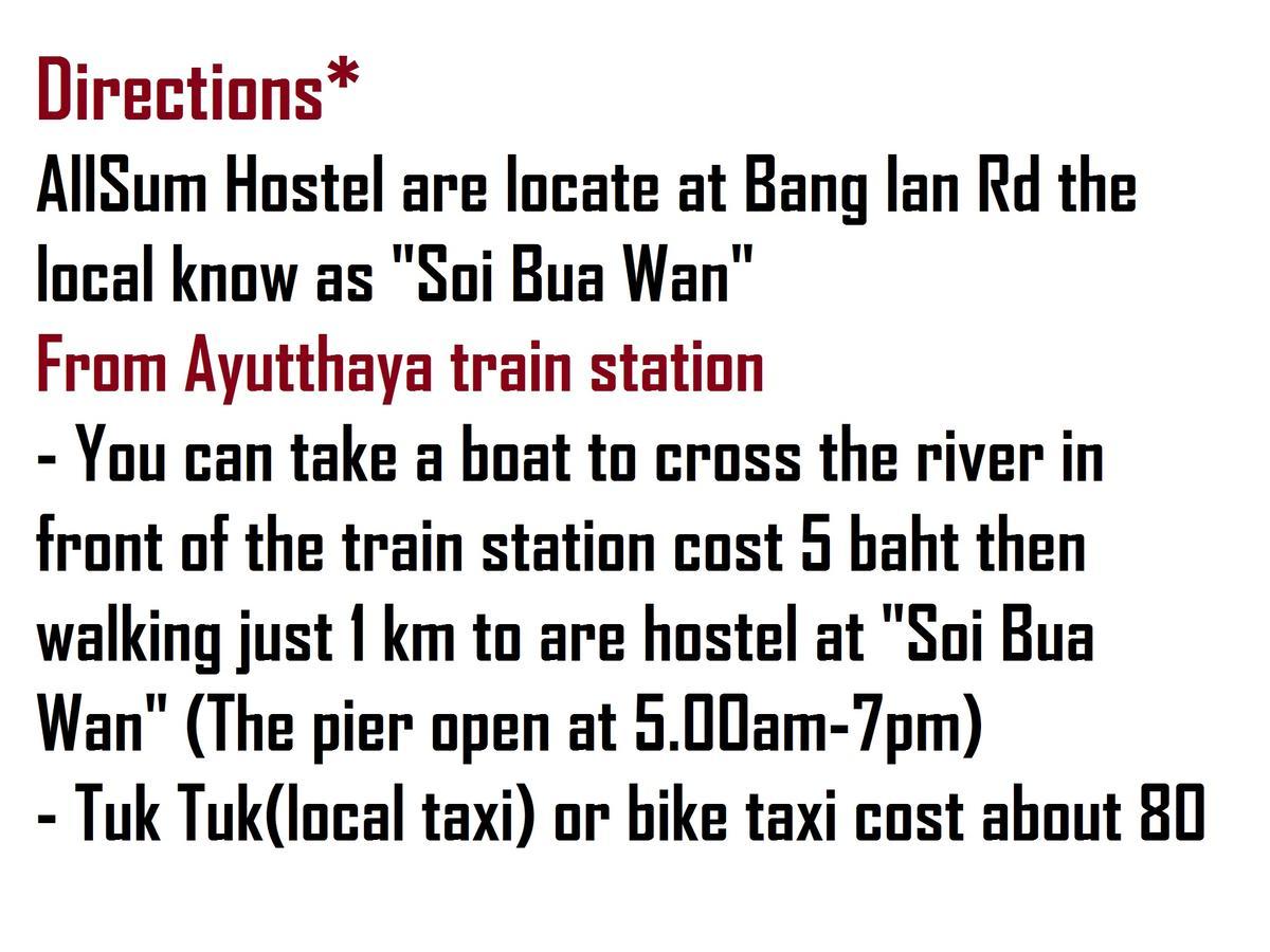Allsum Hostel Phra Nakhon Si Ayutthaya Buitenkant foto